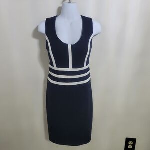 Tommy Hilfiger Scuba Crepe Navy and White Dress, Size 6